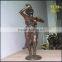 The European indoor bronze sculpture figures of boys and girls dancing
