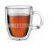 double wall glass , double wall glass coffee mugs ,double wall drinking glass with handle