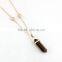 New Fashion Wholesale Delicate Natural Stone Pendant powder crystal necklace Crystal Gold Metal Necklace