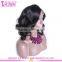 2016 Hot sale brazilian human hair short lace wigs 10 inches loose curly full lace wig short wavy bob wigs