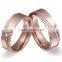 Customized Valentine's Couples Ring Rose Gold Stainless Steel Wedding Band Ring Set
