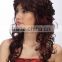 Full lace wigs, long curly wine red color synthetic hair wigs for ladies