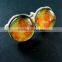 20mm silver plated orange galaxy universe art collage round glass cabochon fashion cufflinks wedding cuff link gift 6600058