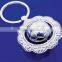 football/soccer shape metal rhinestone keyring