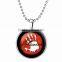 Halloween 2016 Amazon hot sale silver beads jewelry glow hands picture pendant necklace cheap gifts for men