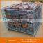 Aceally Foldable wire mesh pallet box/demountable steel storage cage for sale