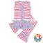 Wholesale Pink Stripe Baby Girl Ruffle Outfits Newborn Clothing Sets 100% Cotton Childrens Boutique Clothing