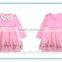 Pink Kids Baby Girls Princess Dresses Long Sleeve Embroidered Tulle Lace Party Dress