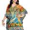Designer Print Canvas Crepe Digital Printed Kaftan / Poncho/pakistani kaftan dresses