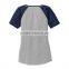 Wholesale Raglan Sleeve Slim Fit Women 100% Polyester V-neck T-shirt