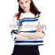 Women's Half Sleeve Stripe Printing Pullover Polyester/Spandex Sweatshirt