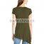 Women's Scoop Neck Asymetrical HemCotton/Viscose Knit Top/Dress Shirt