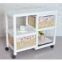 HOT! rattan wood storage cabinet with wheel