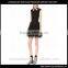 ladies fancy sleeveless Black lace skirt tops latest elegant design