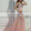 Real Sample Sweetheart Neckline Tulle Pink Sexy Beading Mermaid Prom Dress