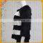 Brief style women fur jacket stripped pattern real rabbit fur jacket with fox fur sleeves