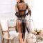 Transparent Two pieces black sleeping robe for women