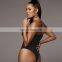 Black lingerie Cotton One shoulder Mujer Bodysuits for Women