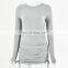 2020 new cross border double side drawstring long sleeve round neck Cotton Mini bodycon casual dress