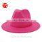 Cheap Flat Brim Colorful Panama Wide Fedora Hat for Women Men 100% Wool Felt Fedora Jazz Wide Brim Hat