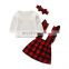 Christmas Baby Girls Clothing Sets New Year Long sleeve tops +  red skirt +  Kids Girls + headband 3pcs Outfit Kids Tracksuit