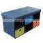 Customized factory Wholesale Modern Home furniture Faux Linen foldable storage ottoman with drawers