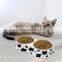 100% Melamine Double Pet Bowl Stainless Steel Pet Dog Double Food Bowl