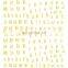 JOYFUL 266-270 nail beauty 3d adhesive backing stickers Gold gilding numbers letters texture line nail stickers