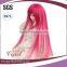 Cheap long hot pink bjd doll straight synthetic wigs