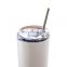 Wholesale Insulation Coffee Blanks Straight Tumbler Cup With Straw 20Oz Skinny Stainless Steel Sublimation Tumbler