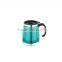 Reusable Inner stainless steel outer plastic coffee cup with handle