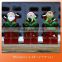 Red Painting Ceramic Christmas Village LED Light Houses With Santa Or Snowman
