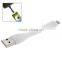 White and Black Portable Flexible Micro USB to USB Data Cable / Charging Cable, Length: 7cm