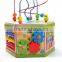 6 sides different kid goge 7 in 1 activity cube educational toys plastic shapes accessories solid wood cube wooden activity cube