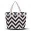 New Arrival Simple Design Black White Wave Printing Women Shoulder Bag