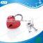 2016 AJF new style and very popular mini zinc alloy red heart love lock
