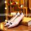 2016 Free sample China wholesale latest design ladies fashion PU leather gum rubber sole women flat shoes