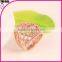 Valentine's Day Gift Elegant Gold Plated Rhinestone Women Engagement Ring