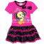 H4710 FUCHSIA wholesale new baby girl long coat with o-neck cotton shirt applique for nova brand t shirt