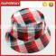 A-1539 fashion fishing plaid bucket hat outdoor plaid pattern bucket cap holiday plaid travel bucket hat