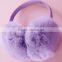 Unique Style Leopard Pattern Print Rabbit Fur Earmuff Purple Color Fur Earflap