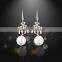 Fashion 18K Gold Snow Flower Girl Pearl Earring