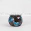 glass candle holders cheap in amber and blue mixed color
