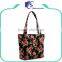 Cheap canvas flower shopping tote bag for women