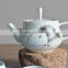 8 Piece Fish Flower Porcelain Ceramic Tea Set Kitchen Playset