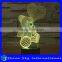 Wedding Decoration 3D Cute Sweet Heart Bear LED 7 Colors Change Touch Control Arcylic Night Light