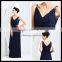 Graceful Fashion Trended Beaded V-neck Spaghetti Strap Simple Long Dress