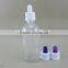 clear 30ml glass dropper bottle for essential oil with childproof cap