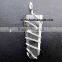 Black Tourmaline Wire Wrapped Flat Stick Pendant From India