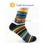 Fashion Mens Cotton Casual Socks, Soft Color Stripe Socks, Ankle Short Socks